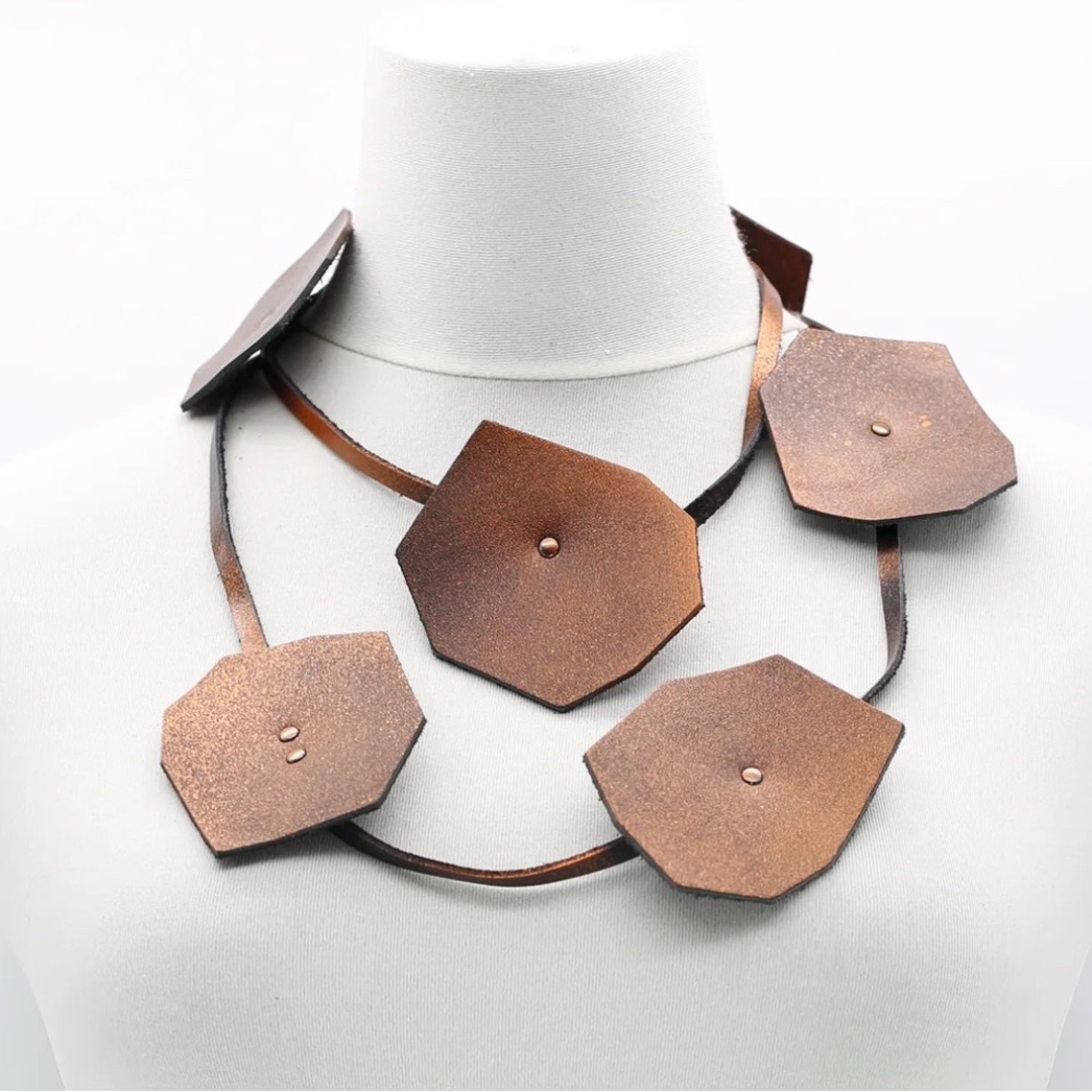 Jianhui London Recycled Leather Big Lotus Necklace
